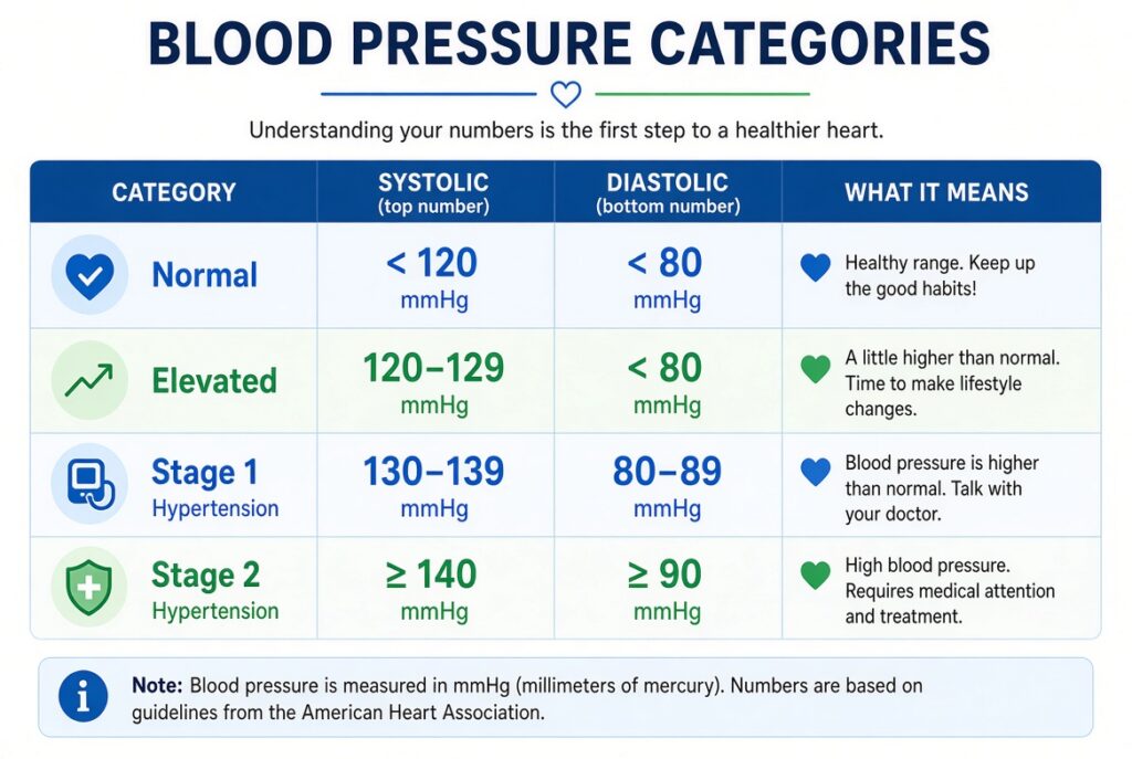 Blood Pressure Categories Table Updated